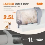 Dog Grooming Kit with Vacuum Suction, 5 in 1 Clipper Set with 2.5L Vacuum Cleaner for Shedding, Low Noise Pet Grooming Tool - Image 5