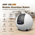 Mobile Intelligent Robot Camera 4MP Indoor Cam Battery-Operated Wireless Pet/Elderly/Baby APP Control Home Care Security Camera - Image 2